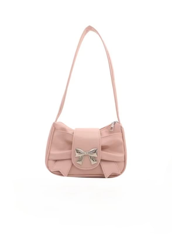Women’s Casual Bow Shoulder Bag Stylish Underarm Handbag for Daily