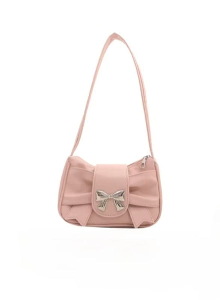 Women’s Casual Bow Shoulder Bag Stylish Underarm Handbag for Daily