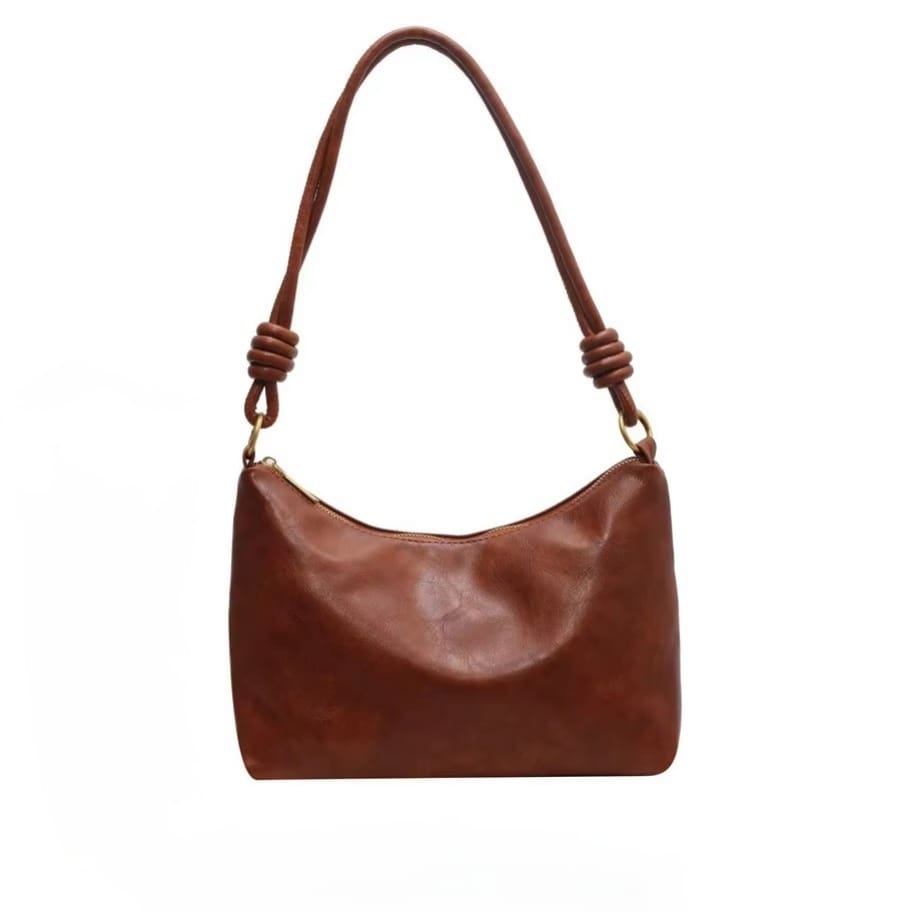 Women’s High-End Soft Leather Bag Stylish Single Shoulder and Crossbody with Wide Geometric Strap