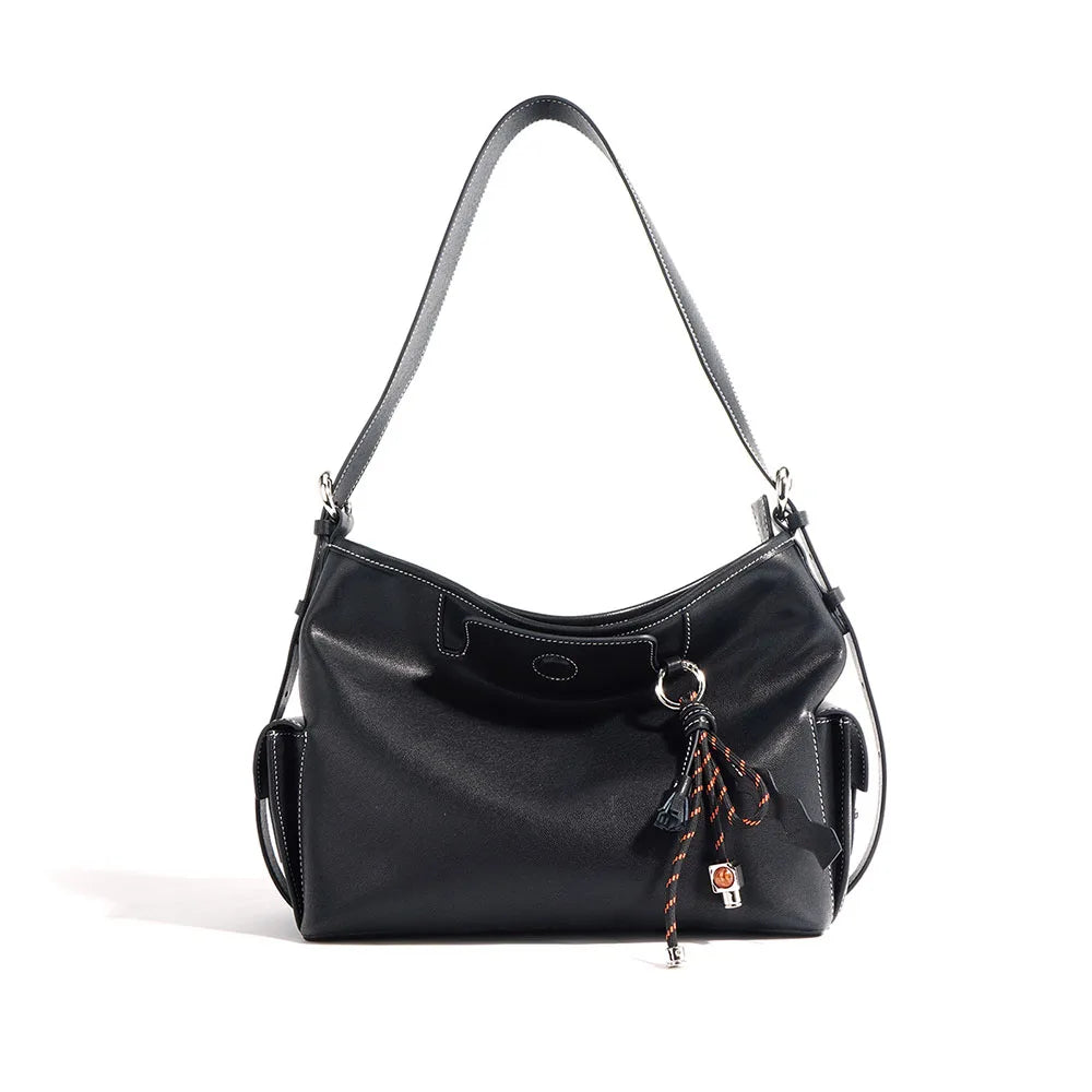 Women’s Luxury Genuine Leather Handbag Vintage Cowhide Top-Grain Tote for Summer Fashion