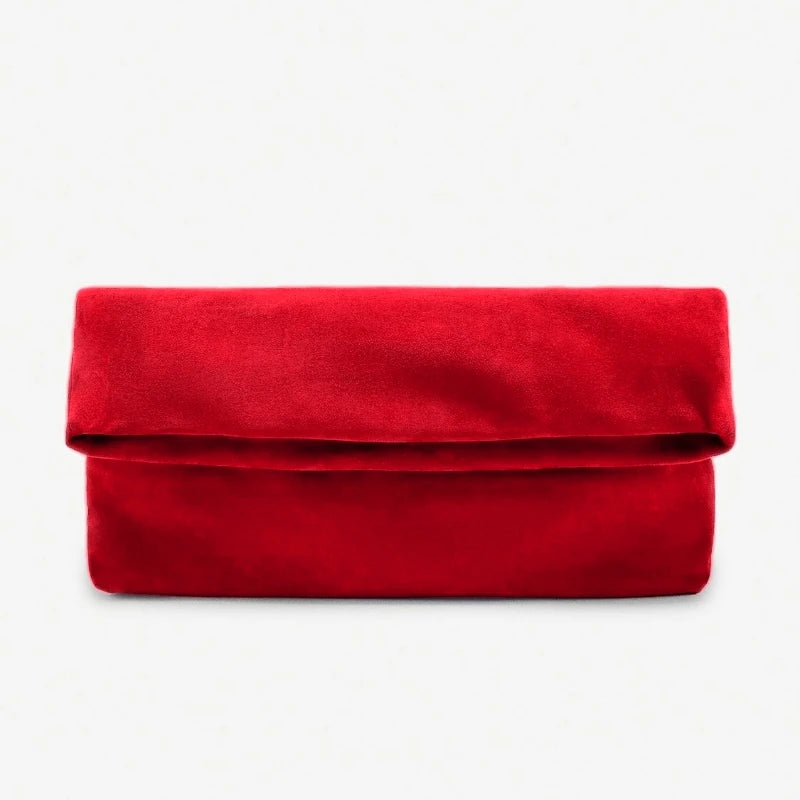 Women’s Maxi Suede Baguette Clutch – Luxury Designer Evening Bag