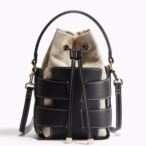 Women’s Crossbody Bucket Bag – Luxury Hollow Out Design Small Shoulder Handbag for Leisure & Outdoor