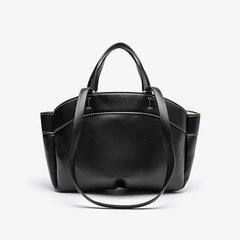 Women's Large Capacity Brown Handbag – Soft Super Fiber Leather Shoulder & Crossbody Commuter Bag