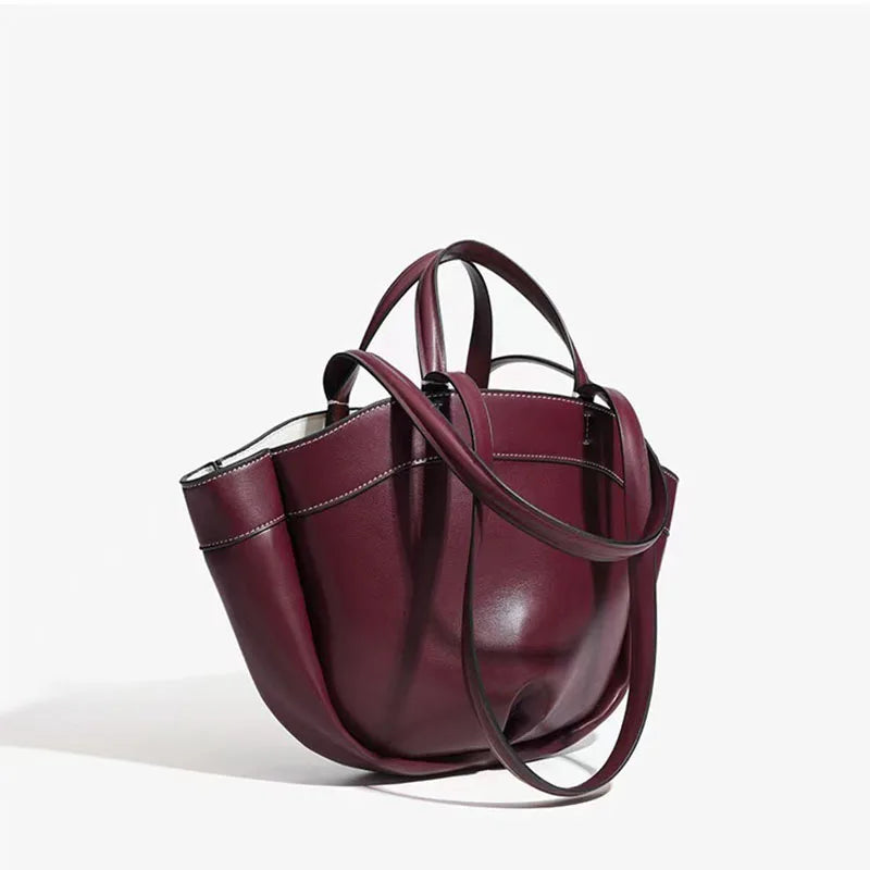 Women’s Large-Capacity Brown Soft Handbag – Super Synthetic Leather Single-Shoulder Bag