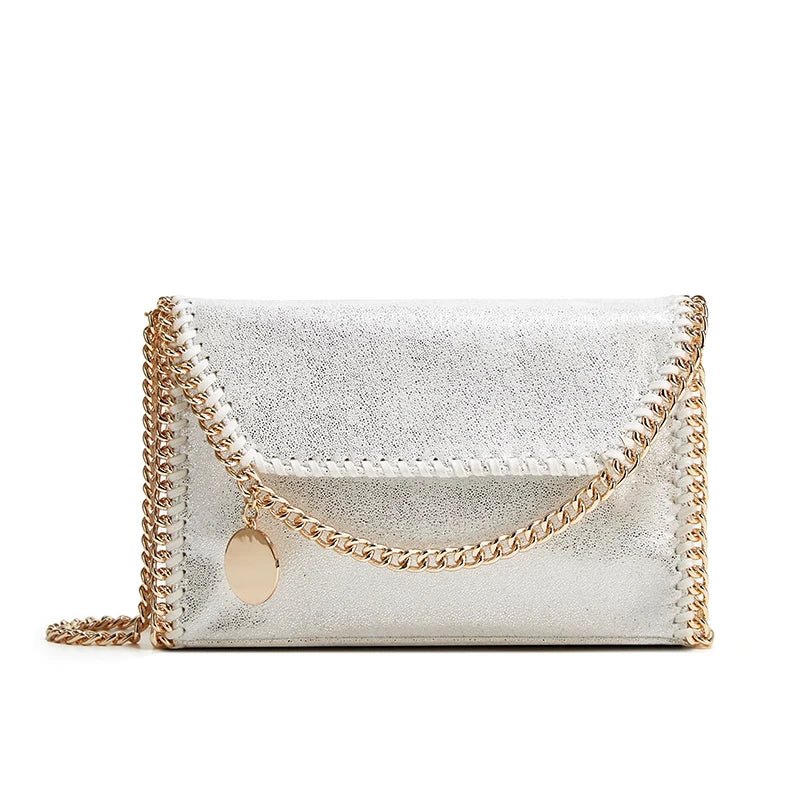 Women’s Luxury Handwoven Shoulder Bag – Chain Strap Crossbody Tote