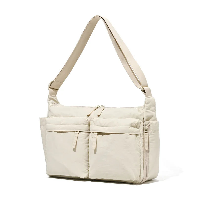 Women’s Multi-Pocket Nylon Messenger Bag – Large Casual Shoulder Handbag