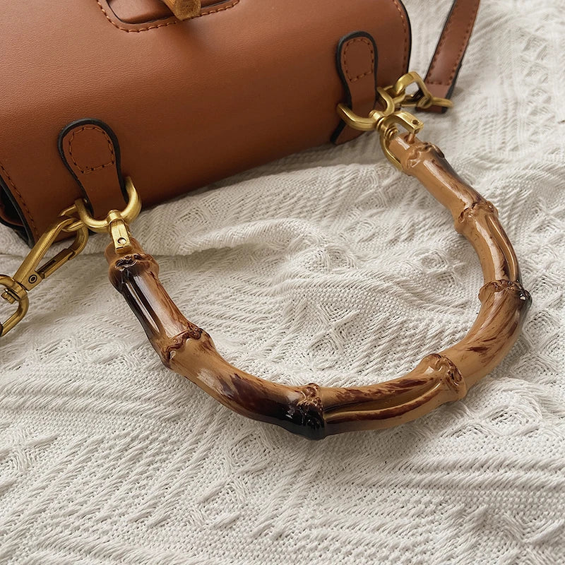 Women’s Luxury Bamboo Saddle Bag – High Quality Designer Crossbody and Shoulder Satchel Handbag