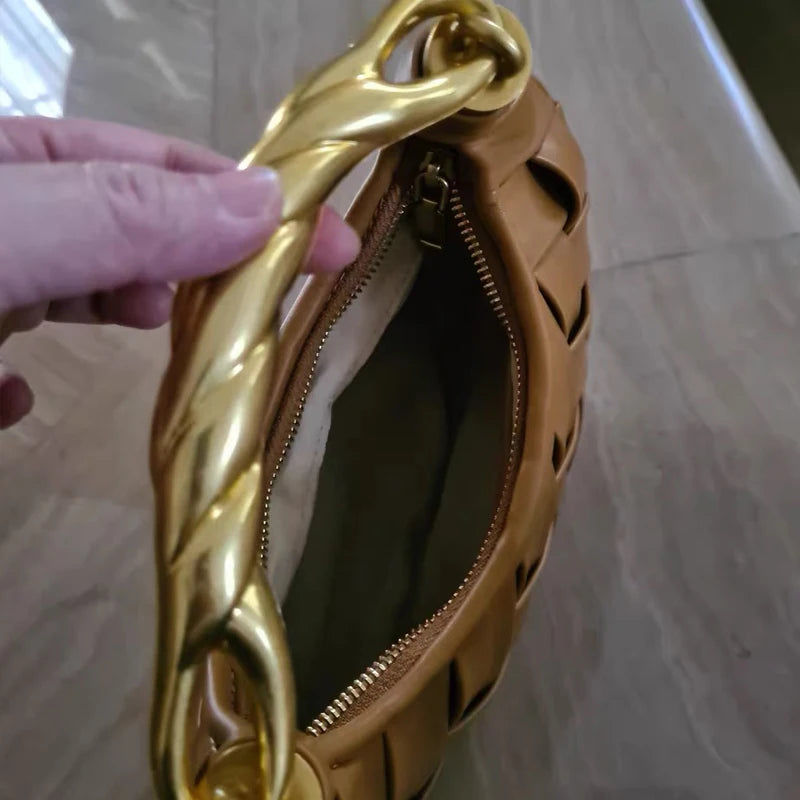 Women's Luxury Half Moon Handbag – Crossbody, Wrist, and Shoulder Bag