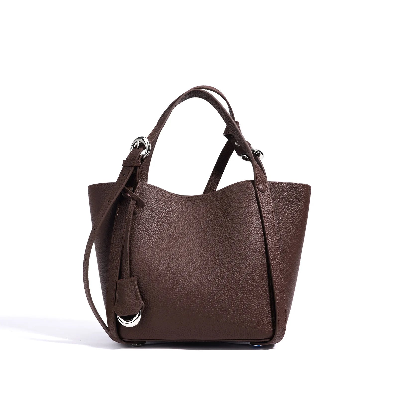 Women’s Luxury Cowhide Leather Bucket Bag – Large-Capacity Crossbody & Shoulder Handbag