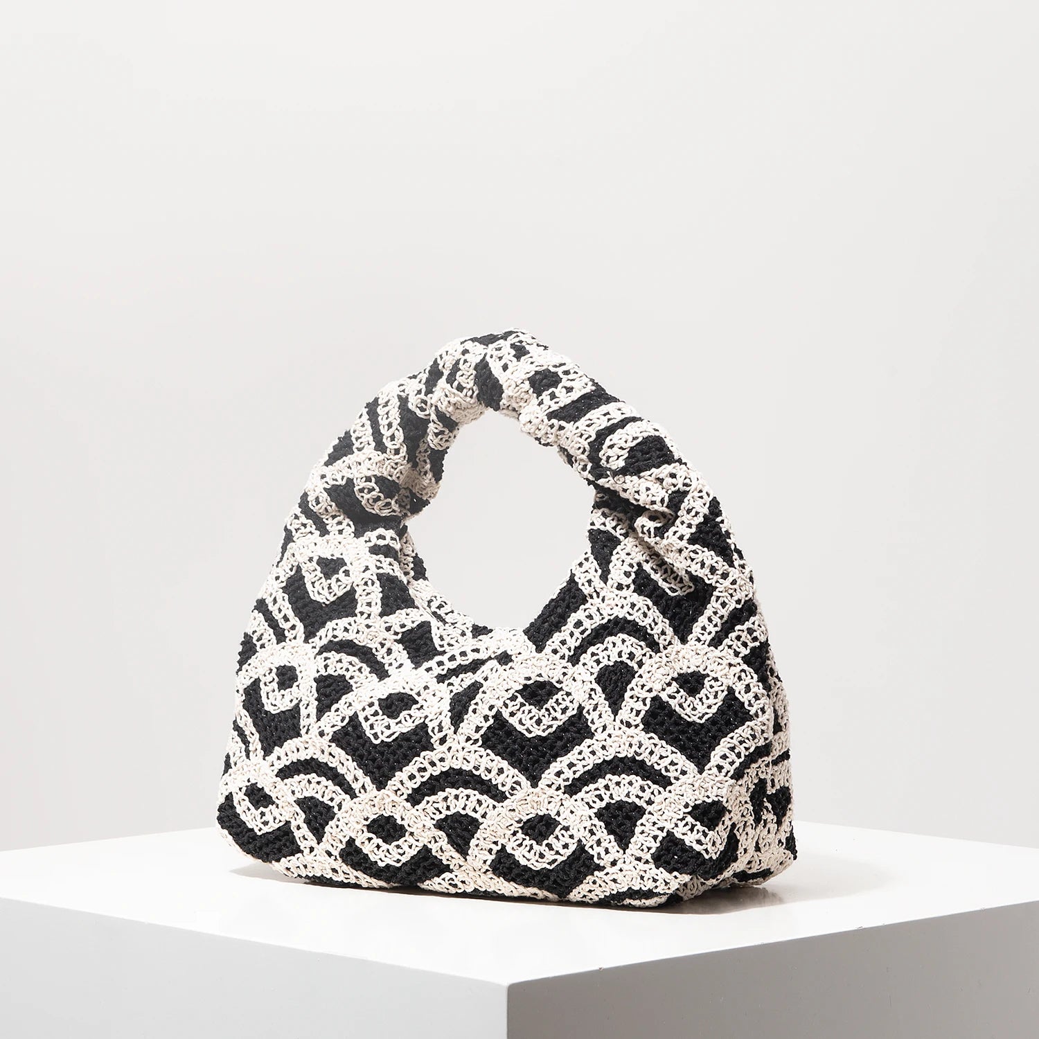 Pattern Hollow Woven Handbag，Bohemia Beach Bags for Women，Crochet Set，Beach Accessories Women，Travel Must Haves（Random Pattern）