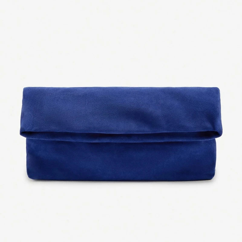 Women’s Maxi Suede Baguette Clutch – Luxury Designer Evening Bag