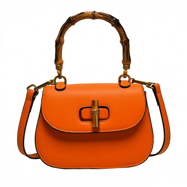 Women’s Luxury Bamboo Saddle Bag – High Quality Designer Crossbody and Shoulder Satchel Handbag