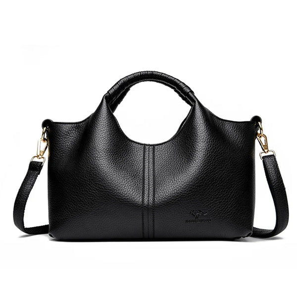Women’s Luxury Soft Leather Handbag – Tote, Shoulder, and Crossbody Bag Set