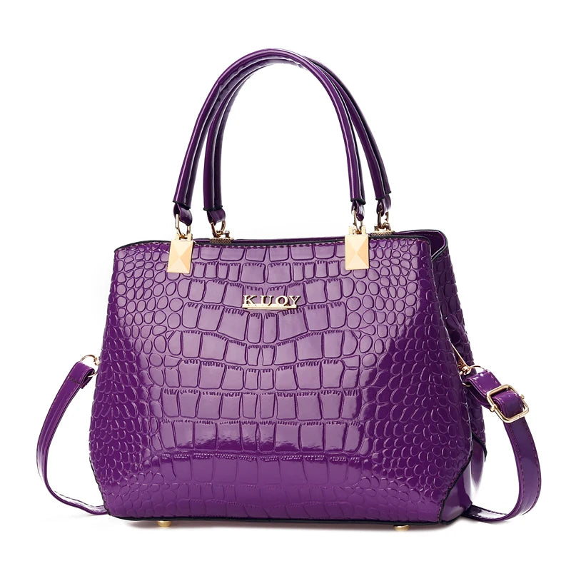 Women’s Elegant Crocodile Tote – Stylish Shoulder & Crossbody Bag
