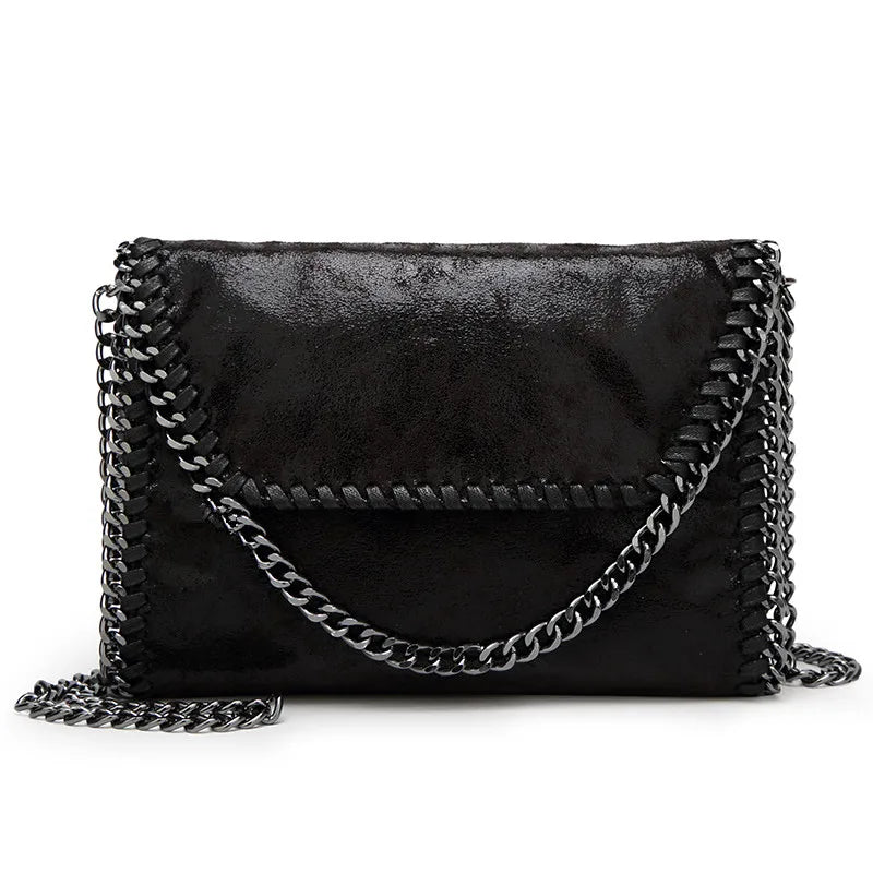 Women’s Chic Chain Crossbody – Elegant Solid Shoulder Bag
