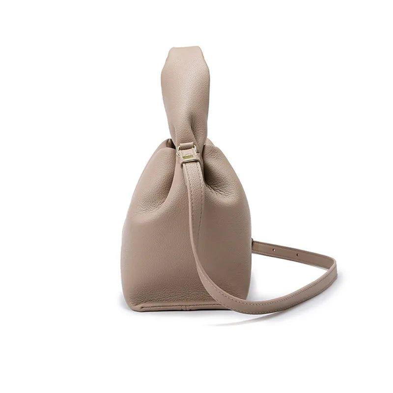 Women’s Fashion Leather Shoulder Bag Designer Dumpling Tote, High Capacity Solid Color Handbag