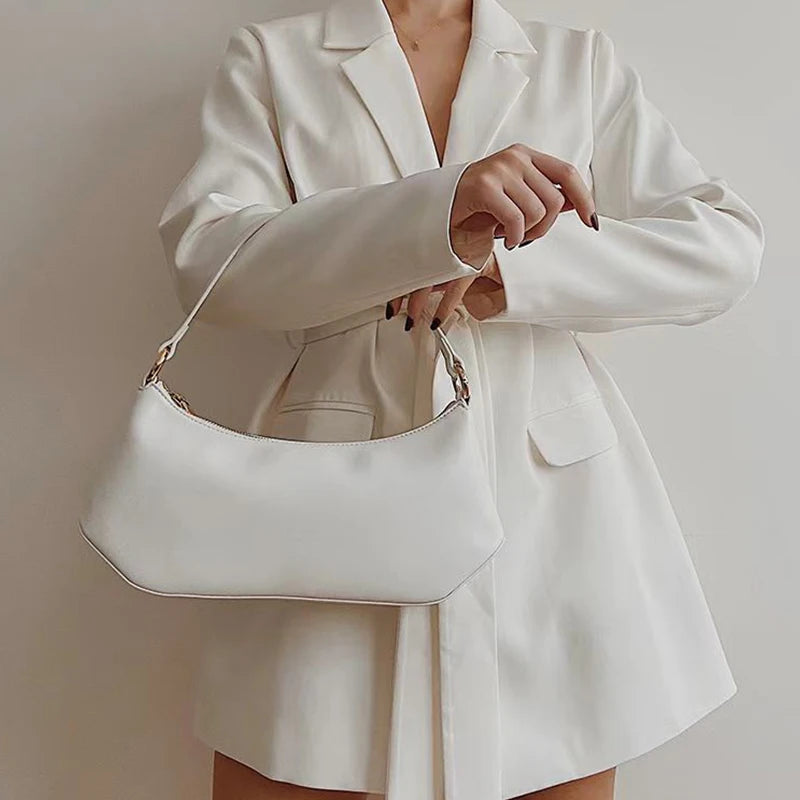 Women’s Luxury Underarm Dumpling Baguette Bag – Large-Capacity Designer Shoulder Handbag