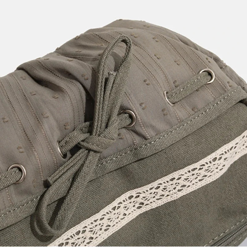 Women’s Streetwear Denim Drawstring Bag – Shoulder & Crossbody Bag