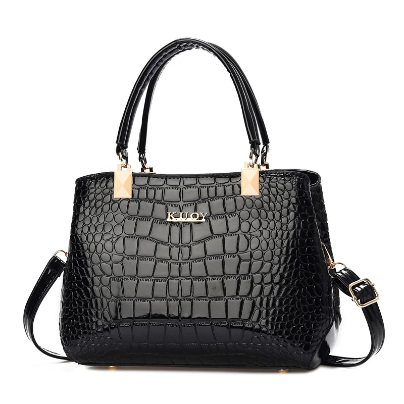 Women’s Elegant Crocodile Tote – Stylish Shoulder & Crossbody Bag