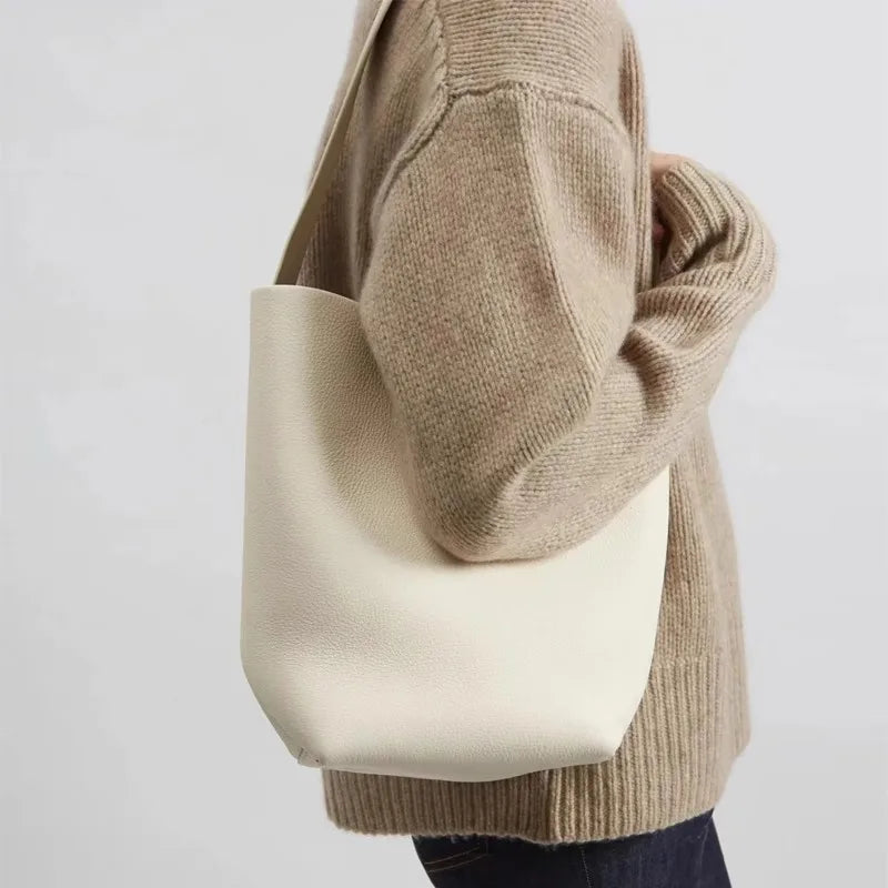 Women's Lychee Pattern Leather Handbag – Large Capacity Shoulder and Tote Bag