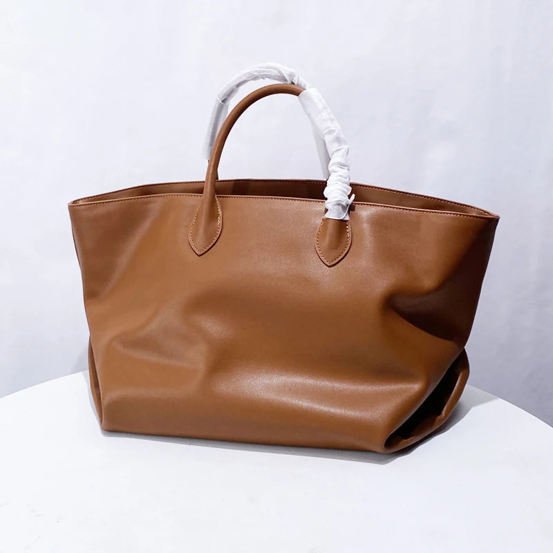Women’s Genuine Leather Large Tote – Luxury Designer Vintage Handbag
