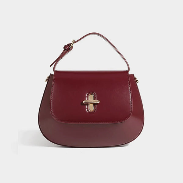 Women's Elegant Leather Saddle Bag – Crossbody, Shoulder & Tote, Luxury Handbag