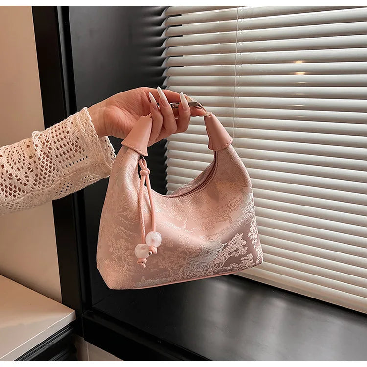 Women’s Embroidered Tote Bag – Trendy Shoulder Bag with Travel Wallet