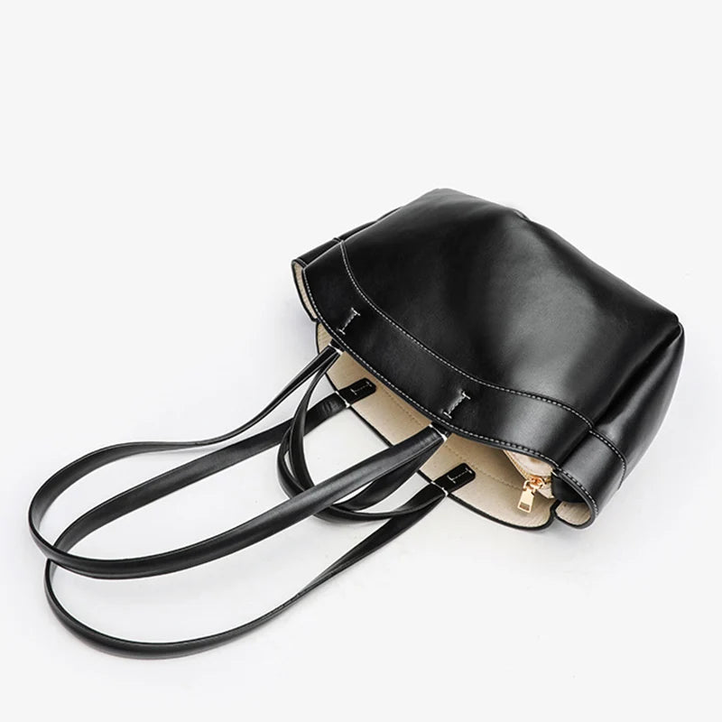 Women's Large Capacity Brown Handbag – Soft Super Fiber Leather Shoulder & Crossbody Commuter Bag