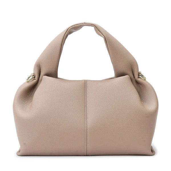 Women’s Fashion Leather Shoulder Bag Designer Dumpling Tote, High Capacity Solid Color Handbag