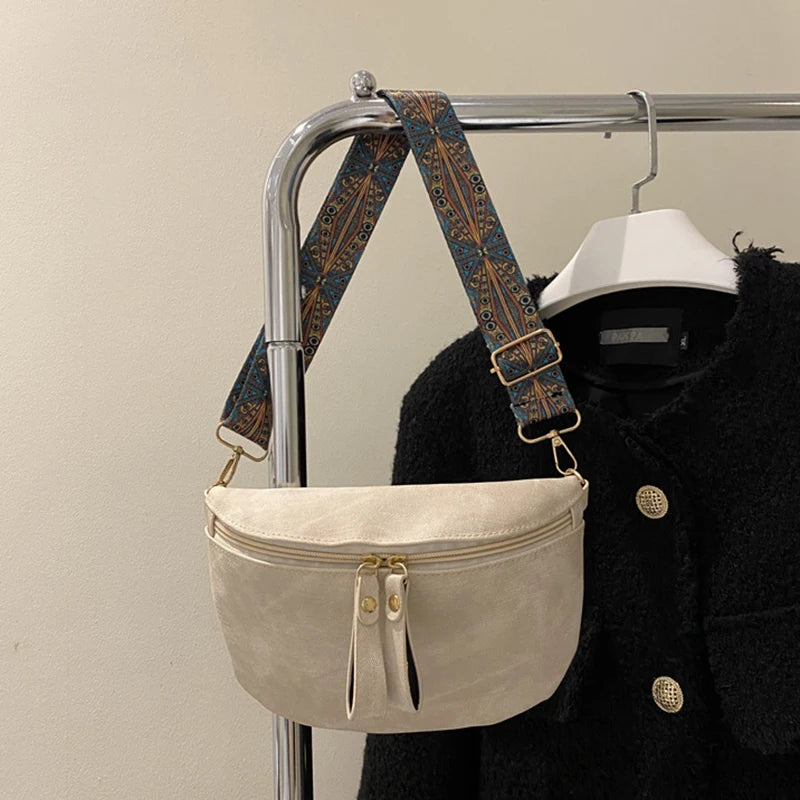 Women’s Designer Hobo Bag – Solid Color Luxury Waist & Shoulder Pack