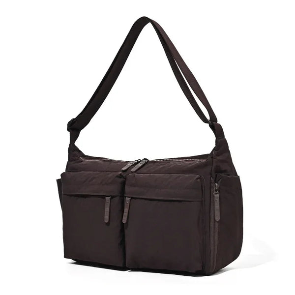 Women’s Multi-Pocket Nylon Messenger Bag – Large Casual Shoulder Handbag