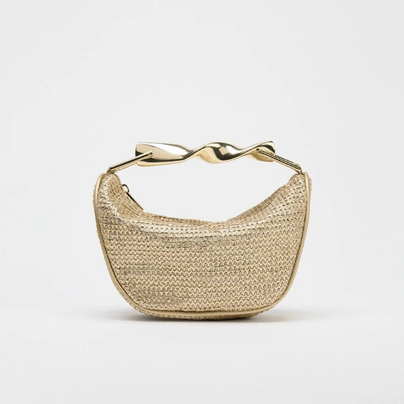 Women’s Straw Crossbody & Tote Bag – Summer Half-Moon Design