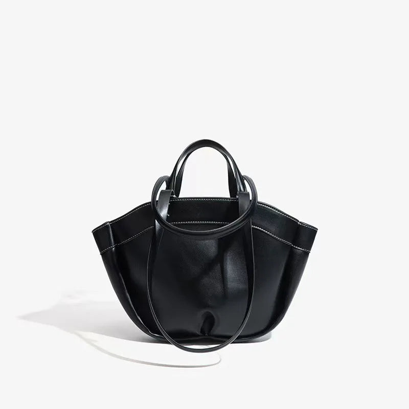 Women’s Large-Capacity Brown Soft Handbag – Super Synthetic Leather Single-Shoulder Bag