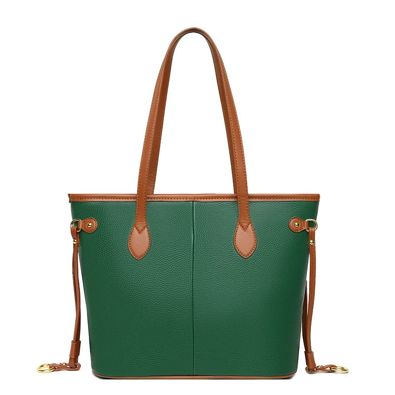 Women's Luxury Genuine Cowhide Leather Tote & Shoulder Bag – Designer High-Quality Handbag