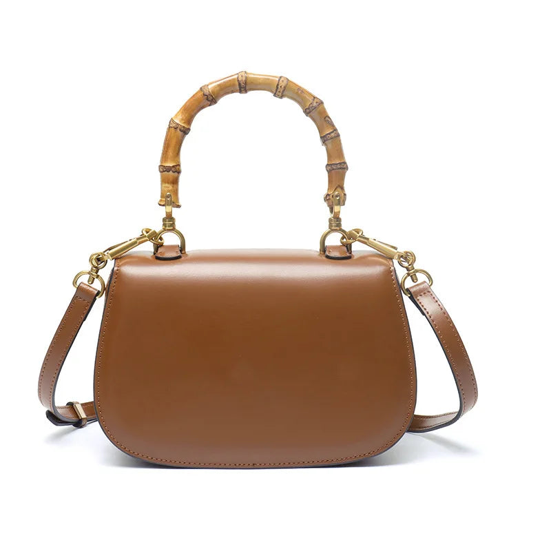 Women’s Premium Leather Designer Bamboo Handle Bag