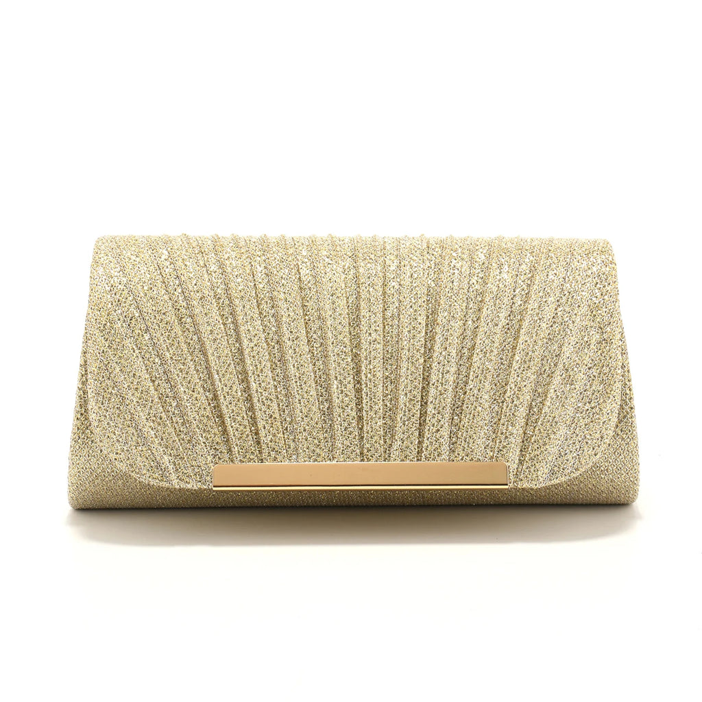 Women’s Metal Evening Bag – Envelope-Shaped Baguette Handbag for Party & Wedding Events