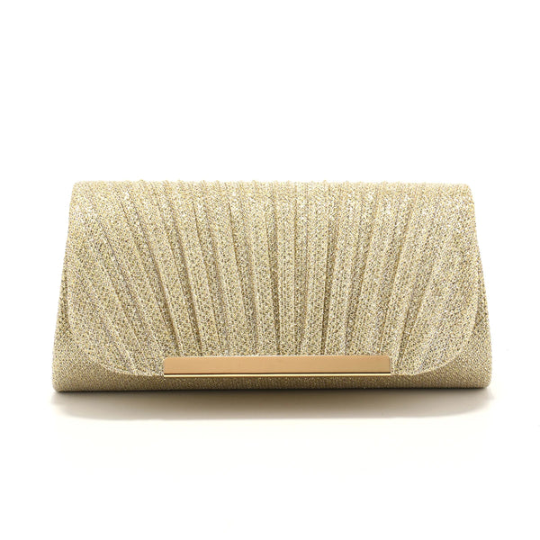 Women’s Metal Evening Bag – Envelope-Shaped Baguette Handbag for Party & Wedding Events