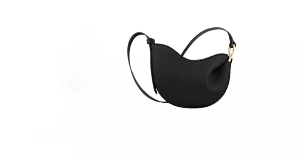 Women’s Mini French Bead Bag – Simple Leather Strap Shoulder Bag