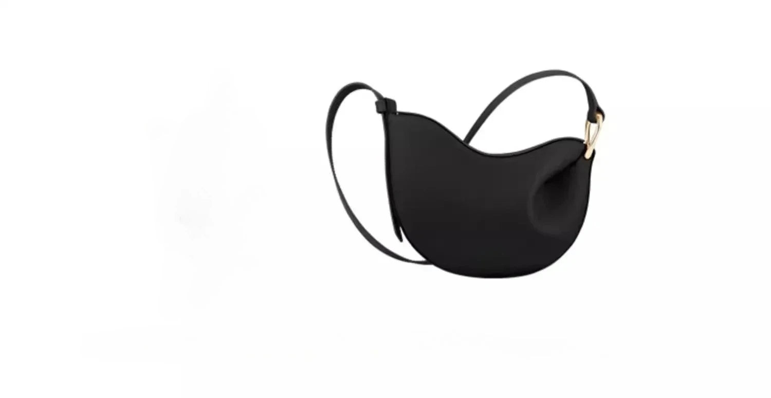 Women’s Mini French Bead Bag – Simple Leather Strap Shoulder Bag