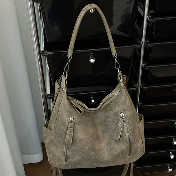 Women’s Retro Side Shoulder Bag Large Capacity Casual Tote