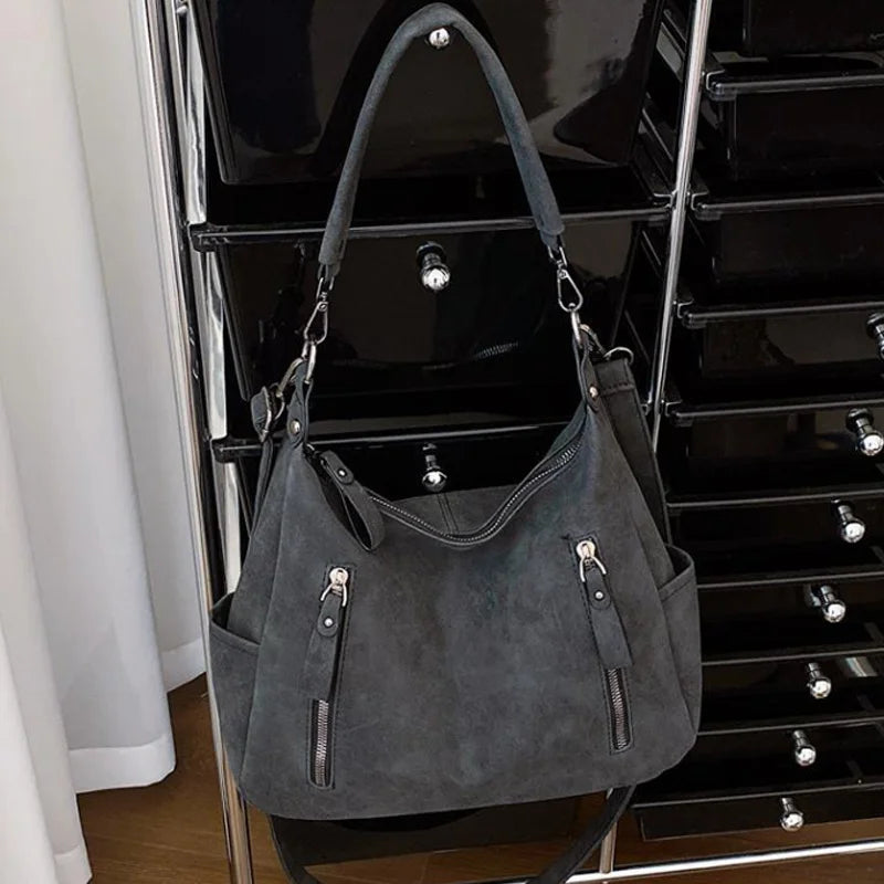 Women’s Retro Side Shoulder Bag Large Capacity Casual Tote