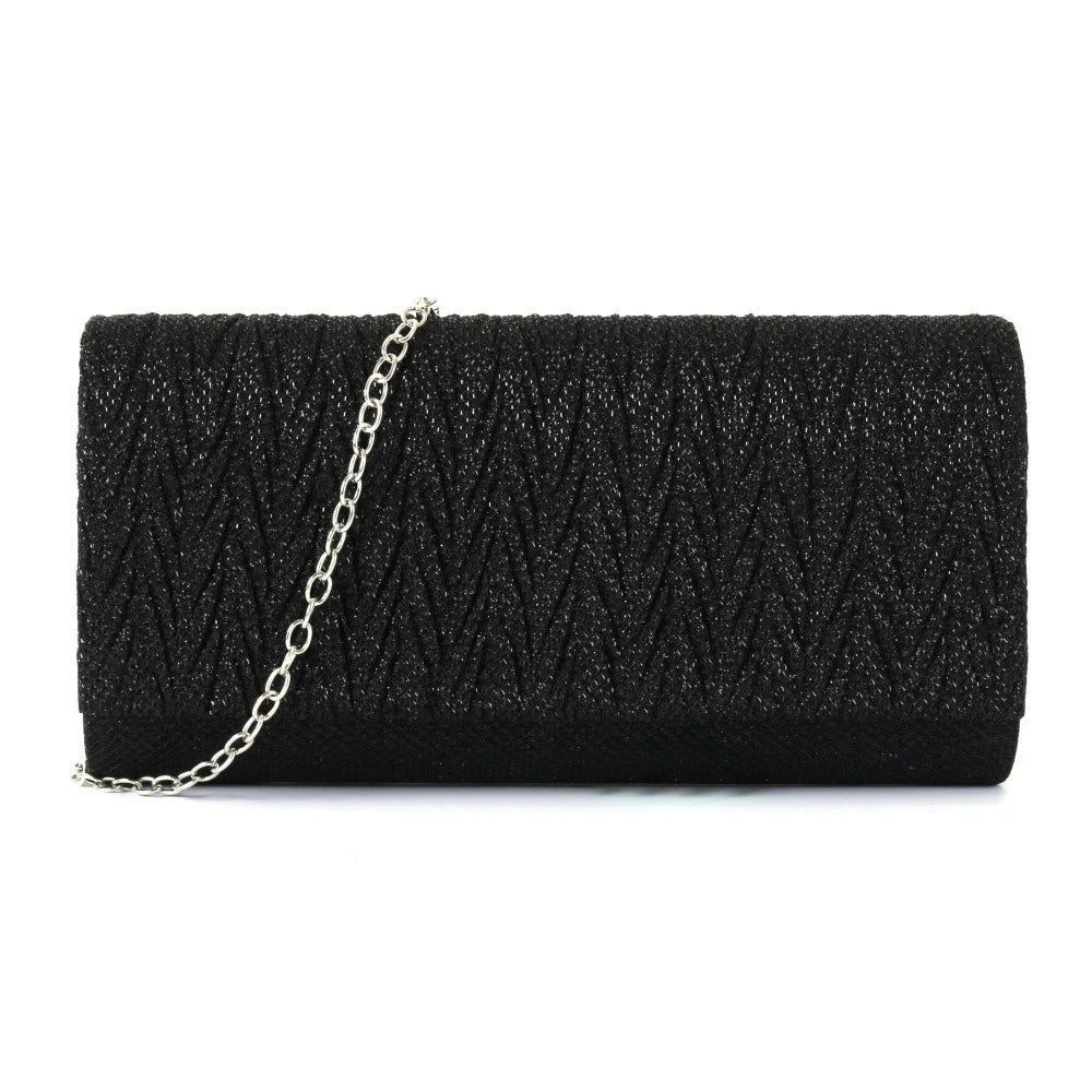 Women’s Mini Baguette Clutch Bag – Dazzling Pleated Round-Bottomed Crossbody Evening Bag