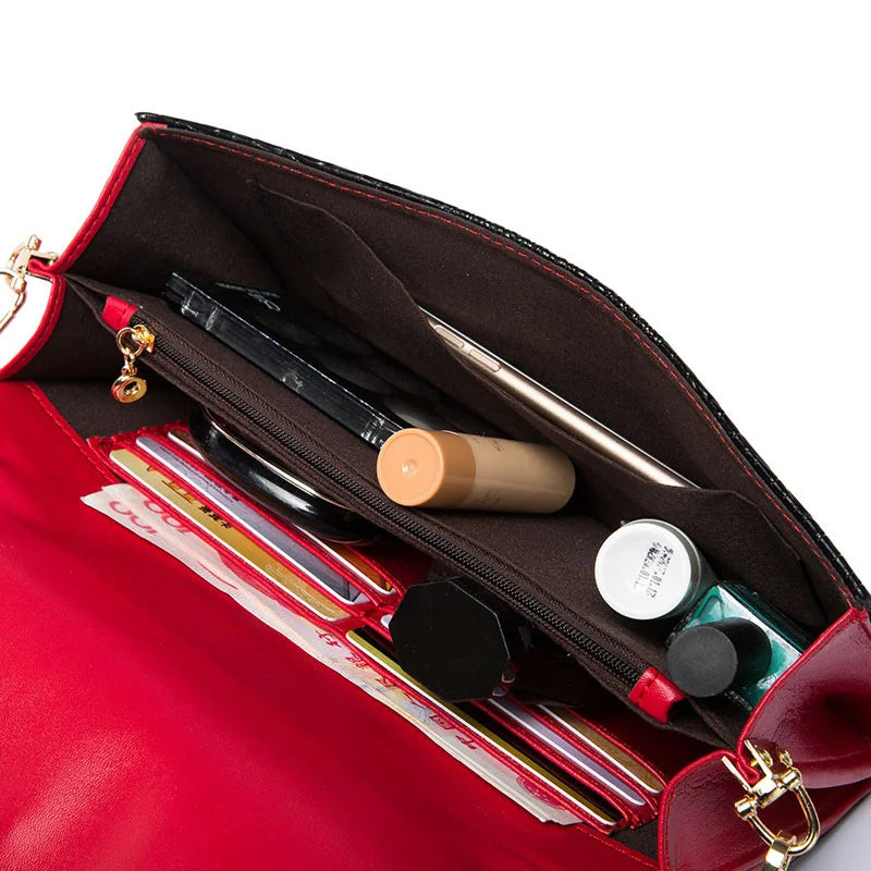 Women’s Classic Alligator Leather Crossbody – Cowhide Shoulder Purse