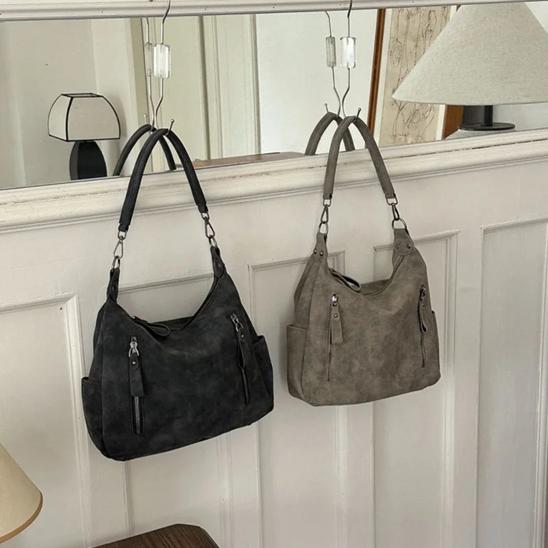 Women’s Retro Side Shoulder Bag Large Capacity Casual Tote