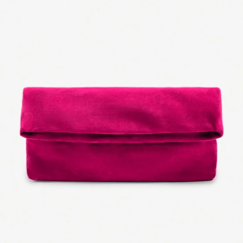 Women’s Maxi Suede Baguette Clutch – Luxury Designer Evening Bag