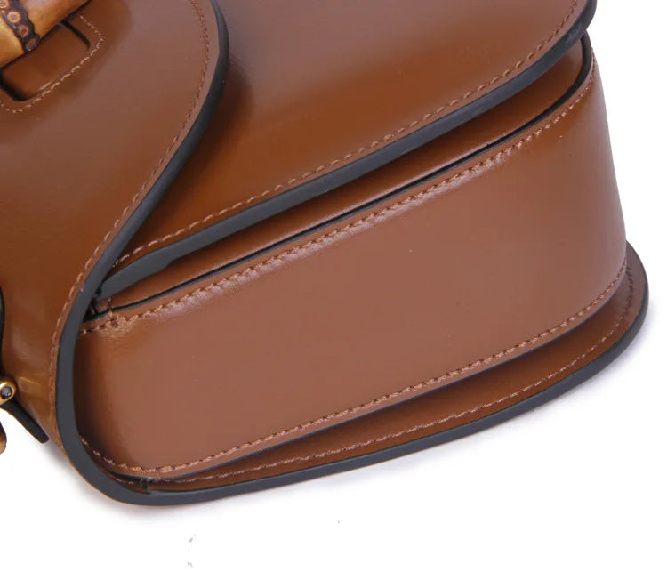 Women’s Premium Leather Designer Bamboo Handle Bag
