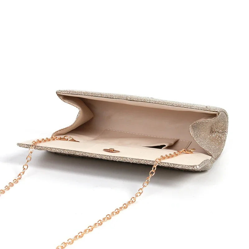 Women’s Mini Baguette Clutch Bag – Dazzling Pleated Round-Bottomed Crossbody Evening Bag