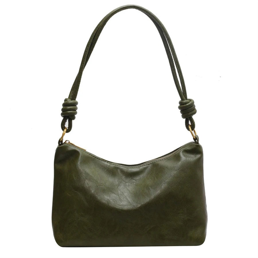 Women’s High-End Soft Leather Bag Stylish Single Shoulder and Crossbody with Wide Geometric Strap