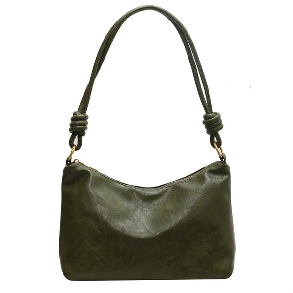 Women’s High-End Soft Leather Bag Stylish Single Shoulder and Crossbody with Wide Geometric Strap