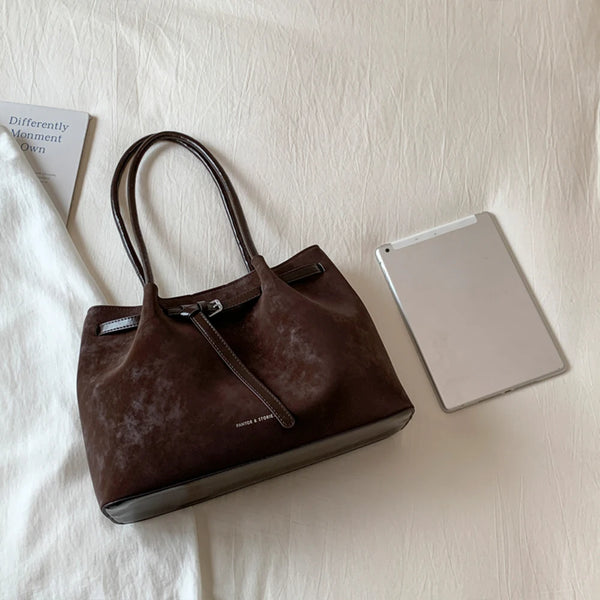 Women’s Retro Underarm Bag Trendy Large Capacity Shoulder Tote